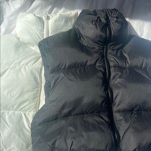 Stylish Black and White Women's Puffer Vests